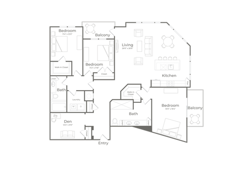 bedroom floor plan an in 2 bed 2 bath